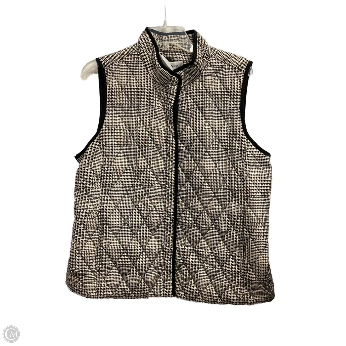 Vest Puffer & Quilted By Croft And Barrow In Black & Cream, Size: L