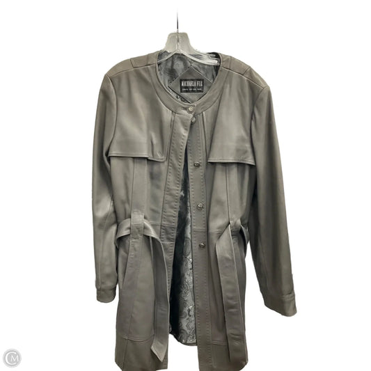 Coat Leather By Cmc In Grey, Size: M