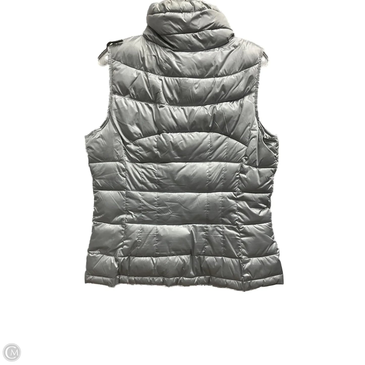 Vest Puffer & Quilted By Calvin Klein In Silver, Size: L