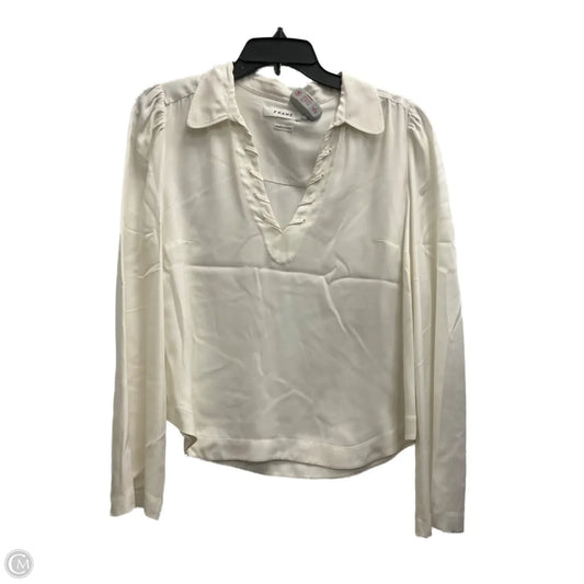 Top Long Sleeve By Frame In Cream, Size: M