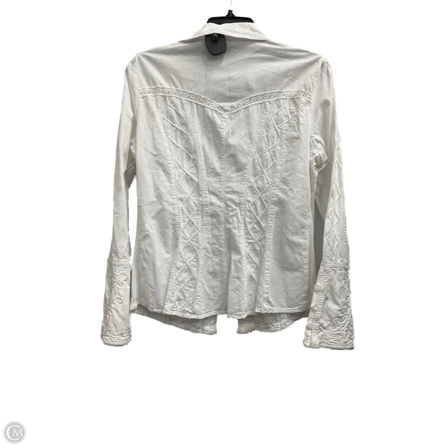 Blouse Long Sleeve By Soft Surroundings In White, Size: S