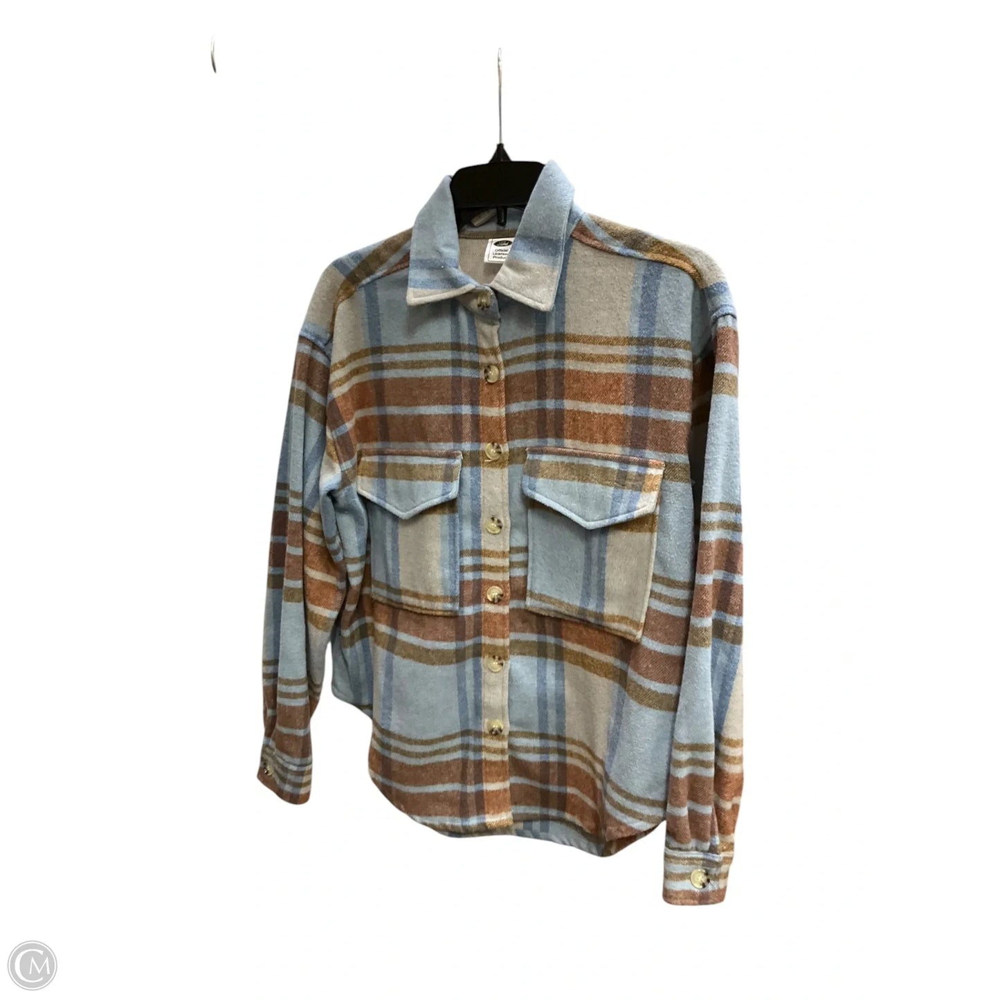 Blouse Long Sleeve By Clothes Mentor In Plaid Pattern, Size: Xs