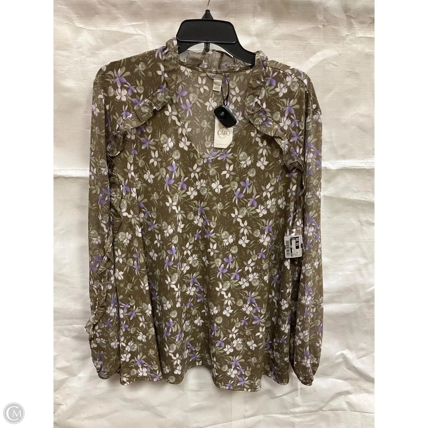 Top Long Sleeve By Cato In Floral Print, Size: 2x