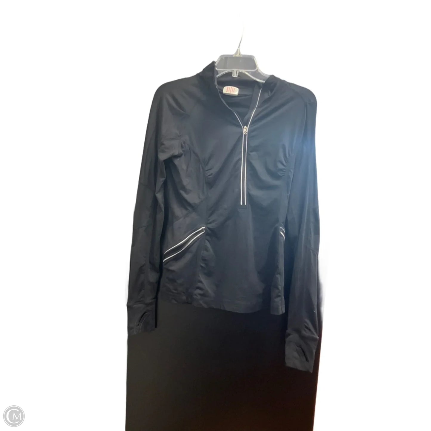 Athletic Top Long Sleeve Collar By Lululemon In Black, Size: M