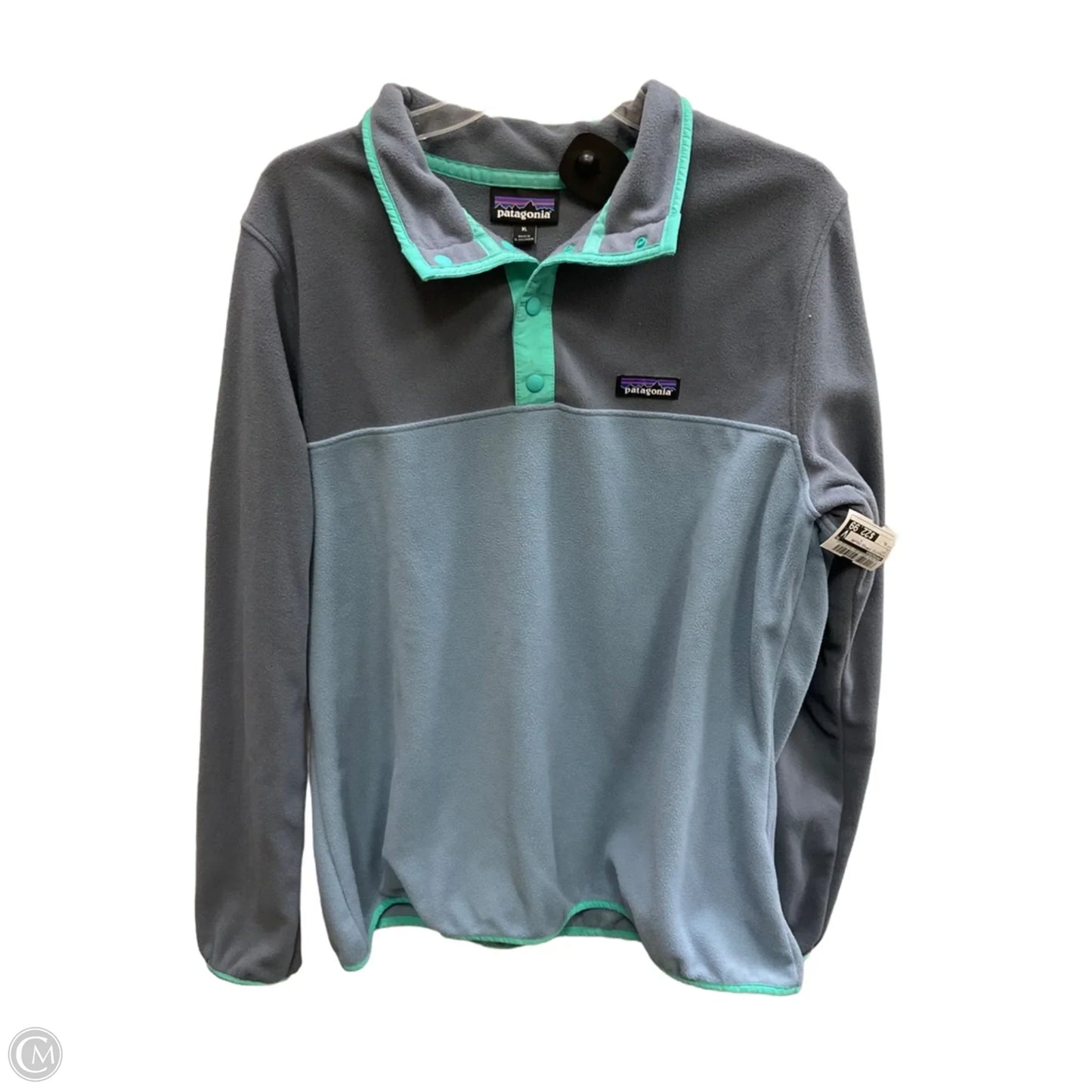 Athletic Top Long Sleeve Collar By Patagonia In Grey, Size: Xl