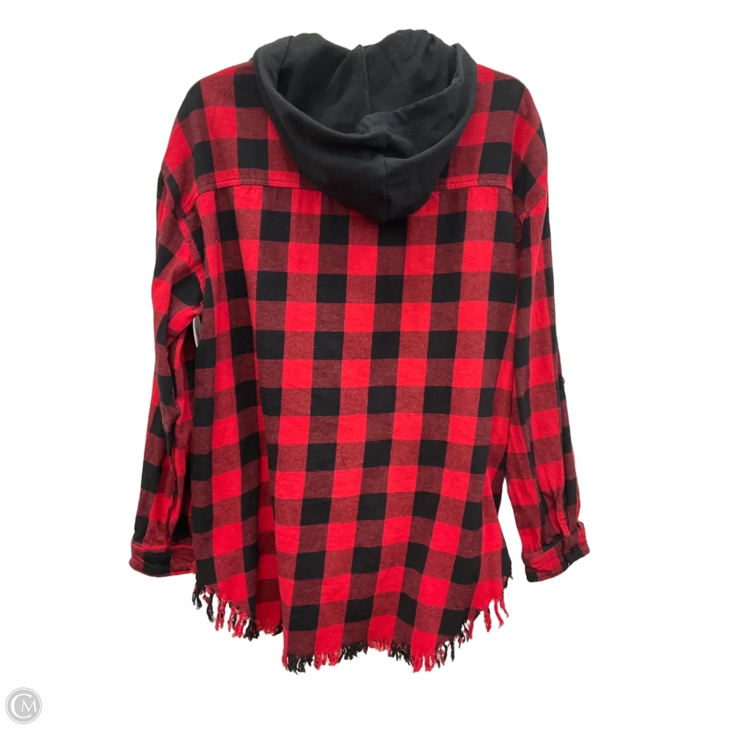 Jacket Shirt By Risen In Plaid Pattern, Size: L