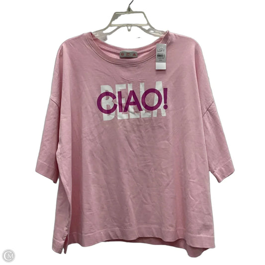 Top Short Sleeve By Loft In Pink, Size: Xxl