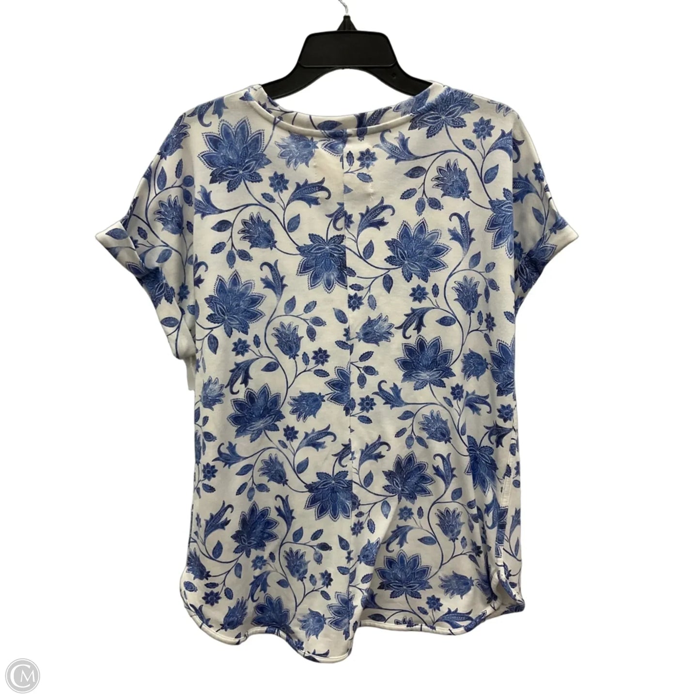Top Short Sleeve By Cupio In Blue & White, Size: Xl