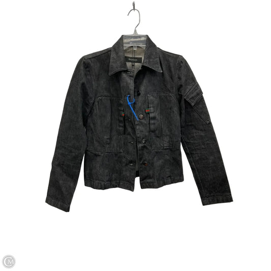Jacket Luxury Designer By Gucci In Black Denim, Size: M