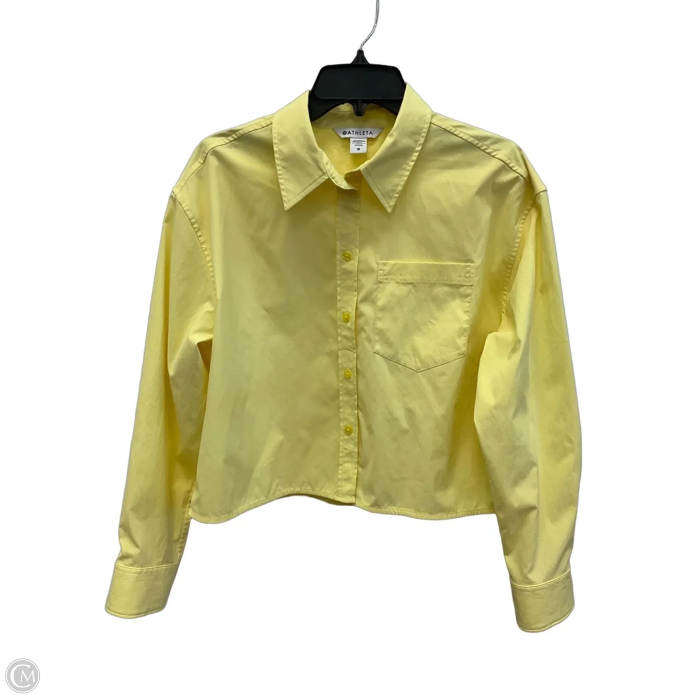 Blouse Long Sleeve By Athleta In Yellow, Size: M