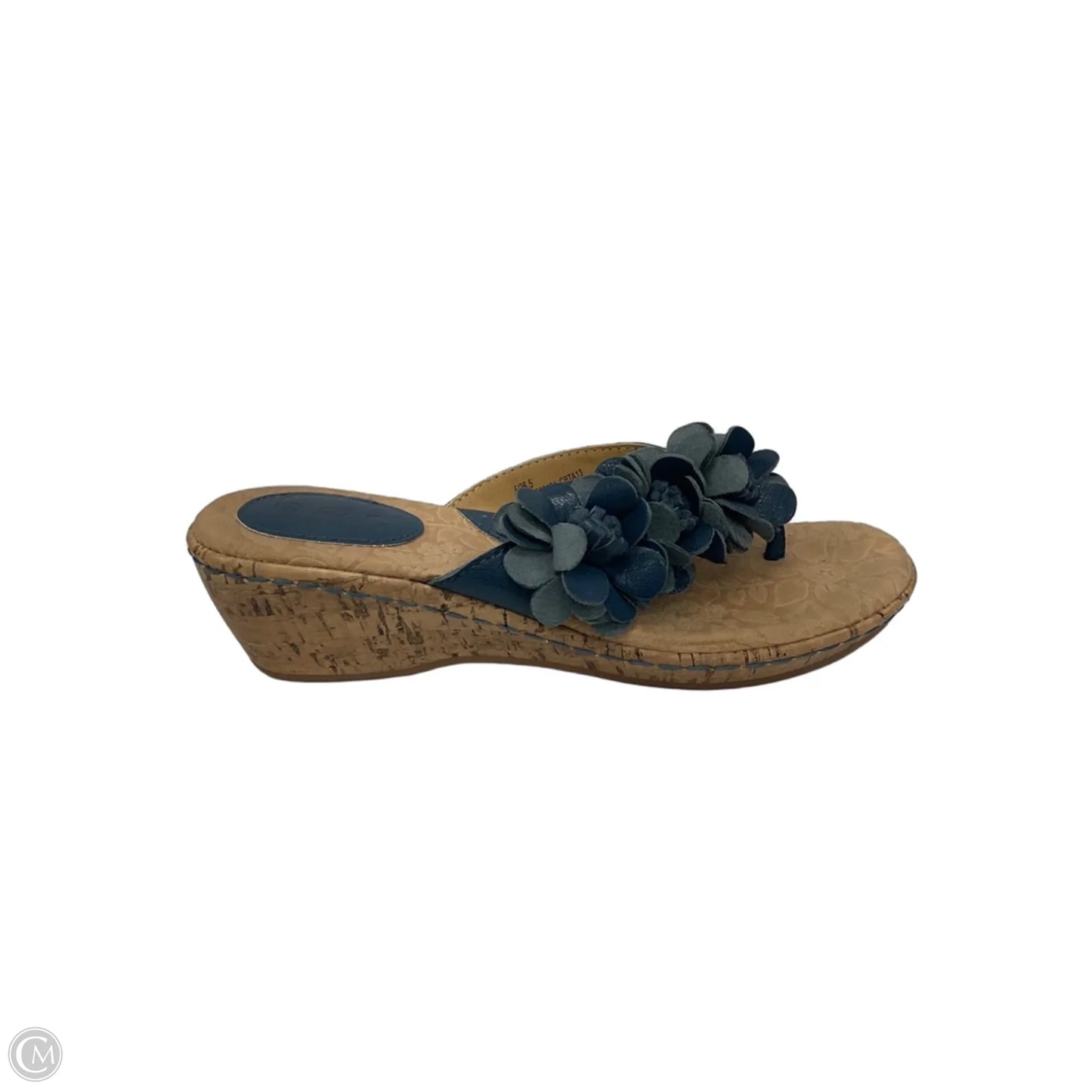 Sandals Heels Wedge By Boc In Blue, Size: 6