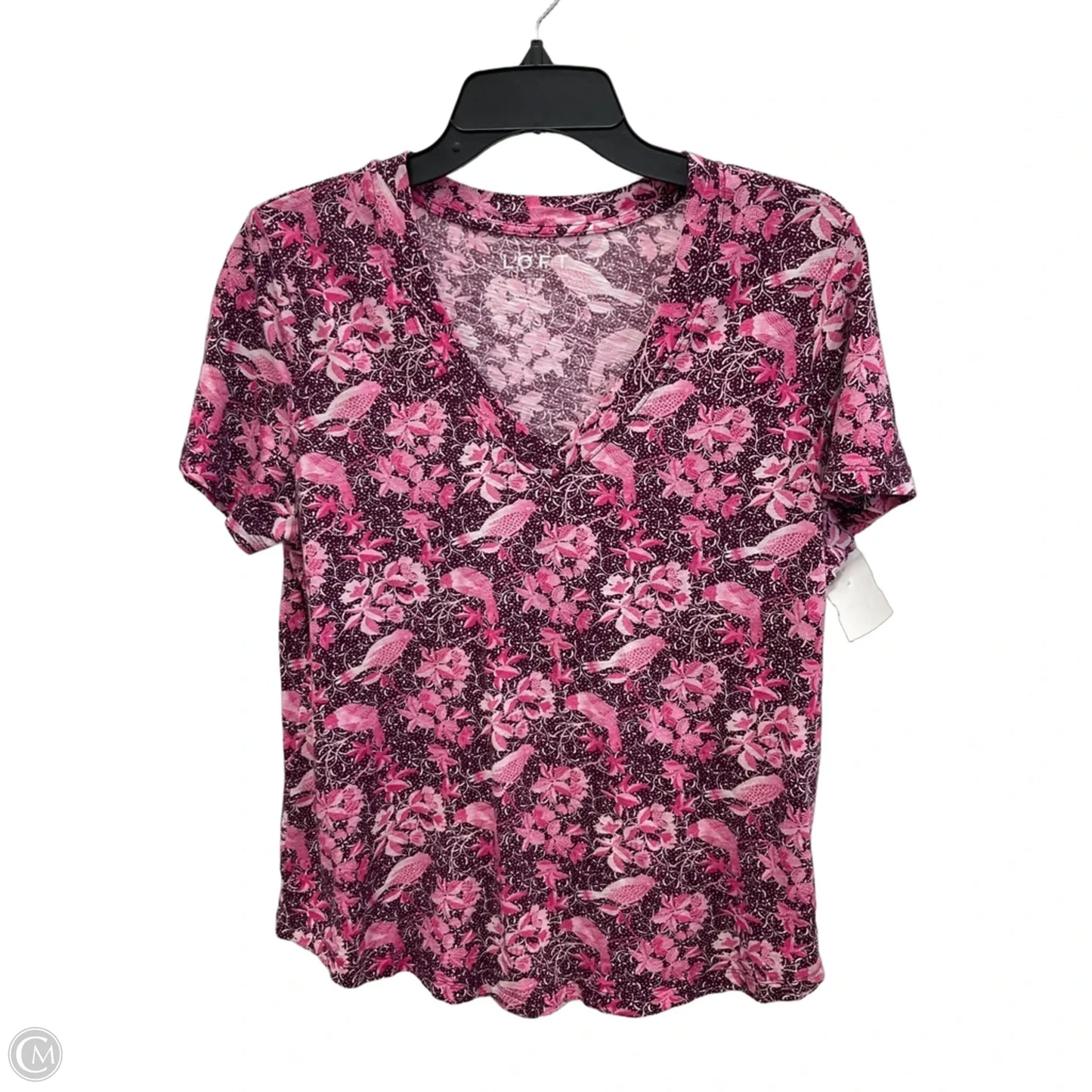 Top Short Sleeve Basic By Loft In Purple, Size: L