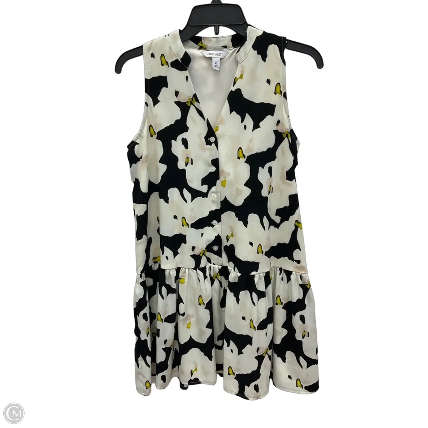 Dress Casual Short By Nine West Apparel In Black & Cream, Size: Xs