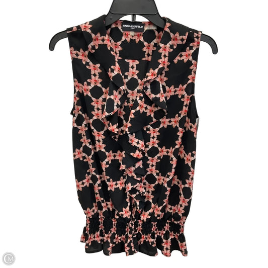 Top Sleeveless Designer By Karl Lagerfeld In Floral Print, Size: S