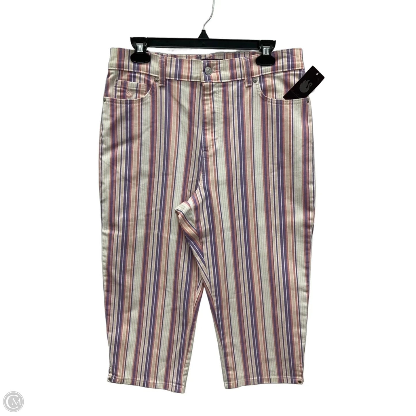 Capris By Gloria Vanderbilt In Striped Pattern, Size: 12