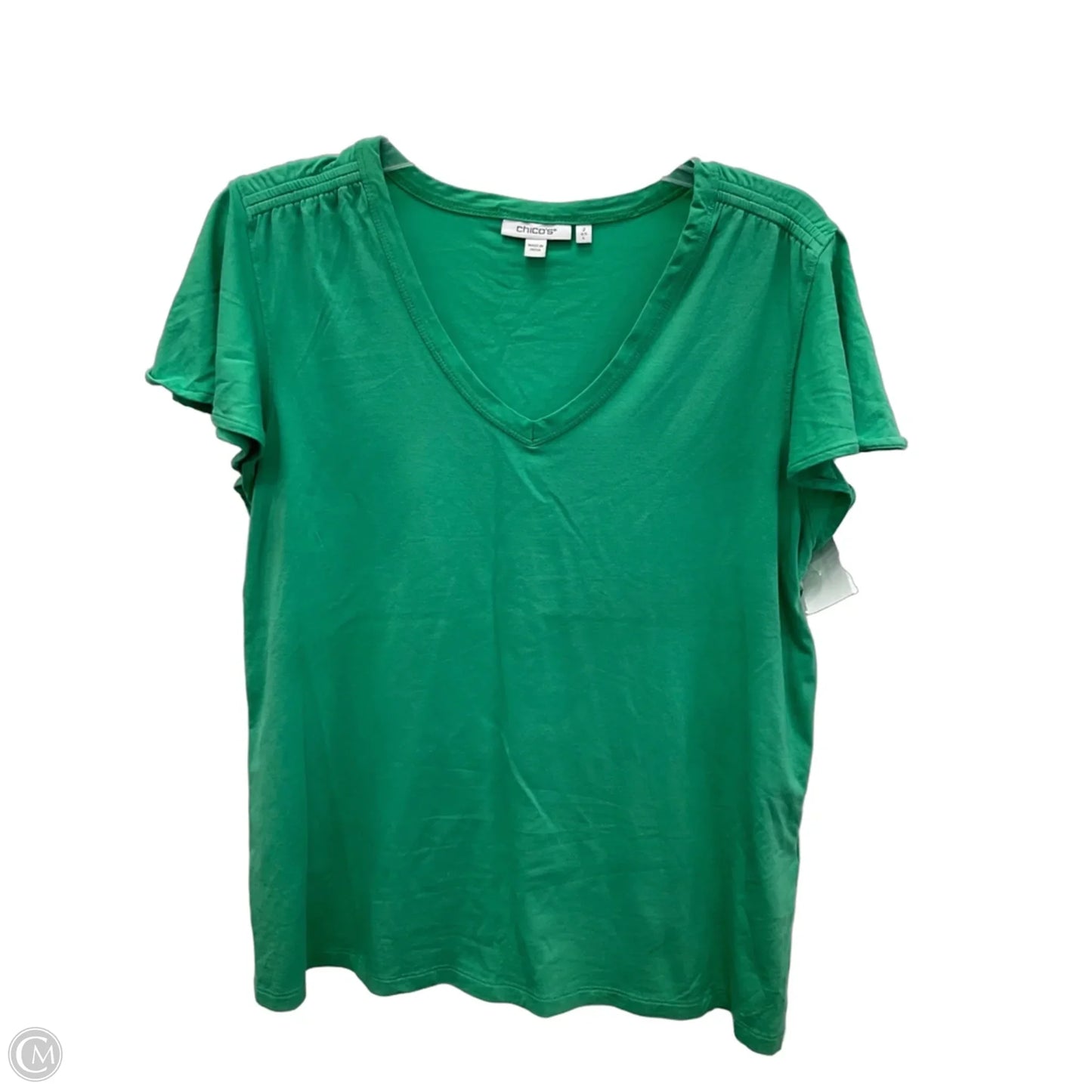 Top Short Sleeve By Chicos In Green, Size: L