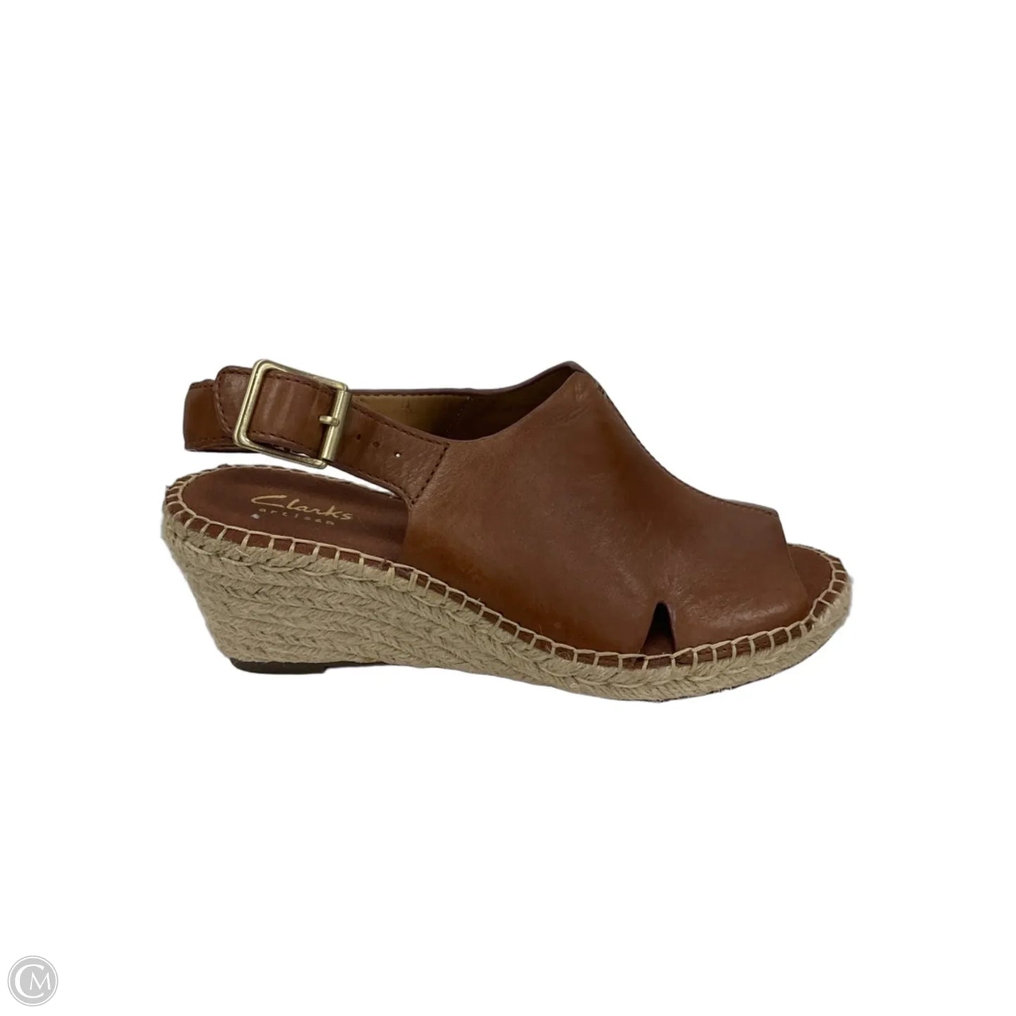 Sandals Heels Wedge By Clarks In Brown, Size: 6.5
