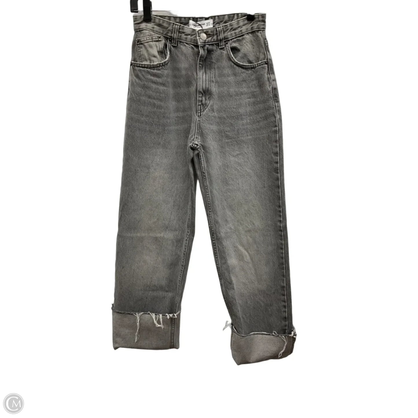 Jeans Straight By Pull&bear In Grey Denim, Size: 2