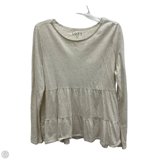 Top Long Sleeve Basic By Loft In Tan, Size: M