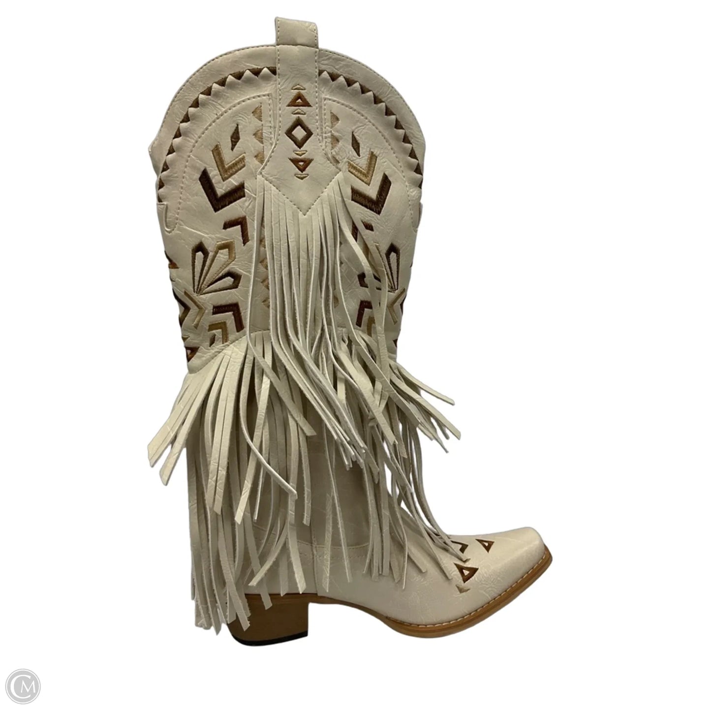 Boots Mid-calf Heels By Cmf In Cream, Size: 8