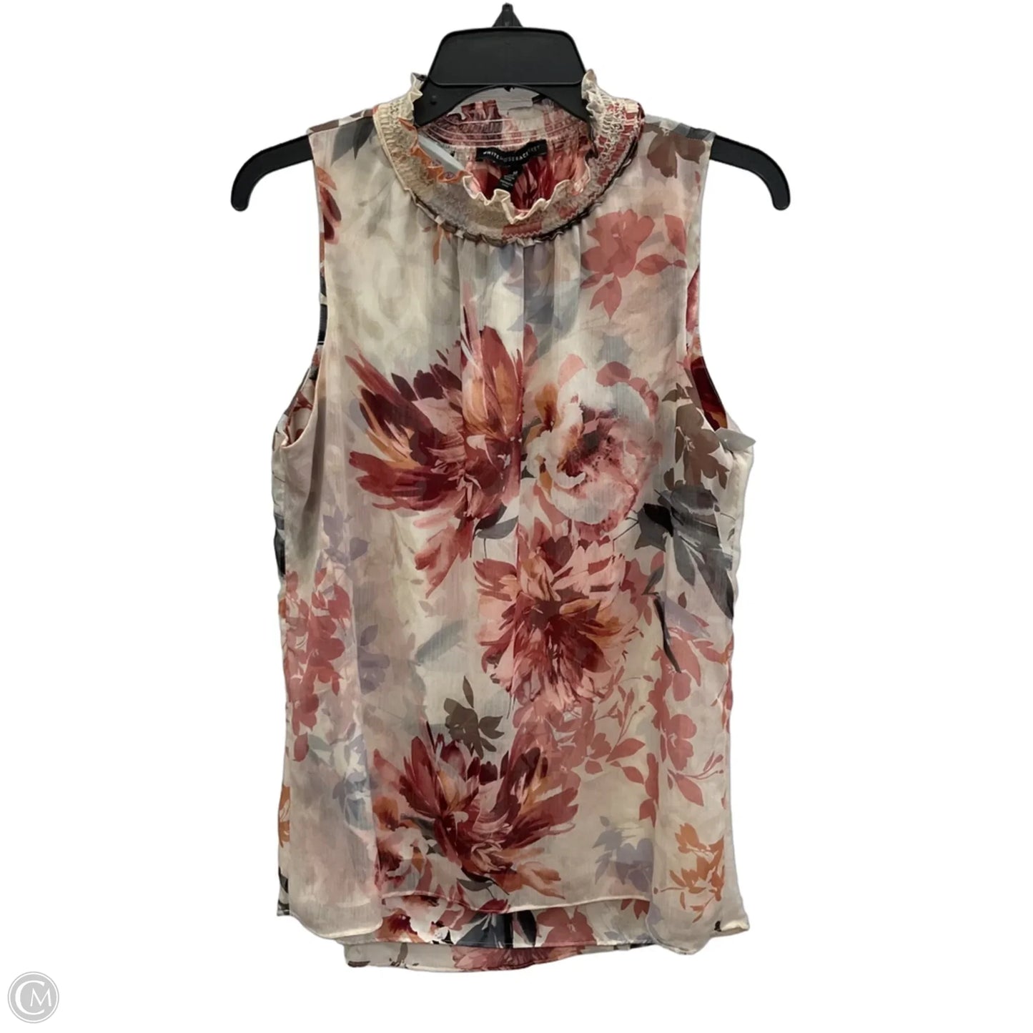 Top Sleeveless By White House Black Market In Floral Print, Size: M