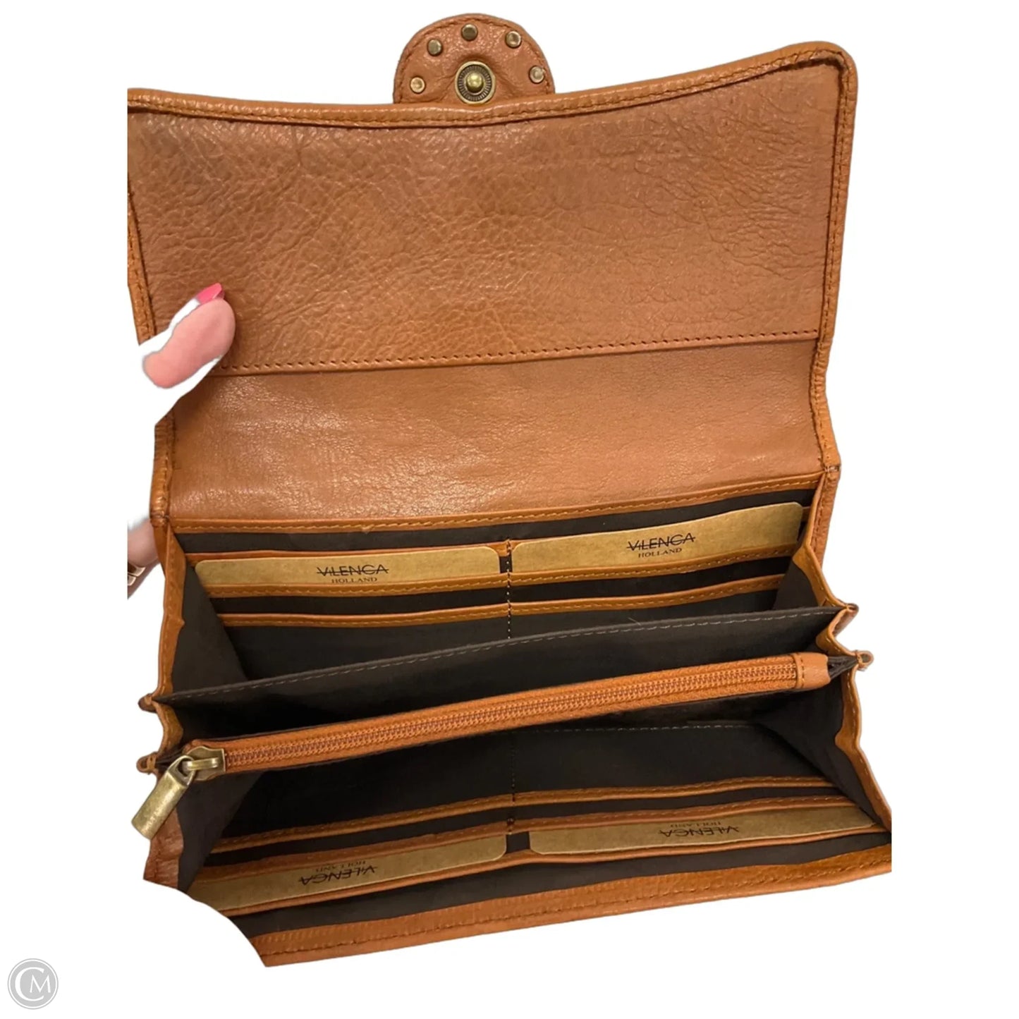 Wallet Leather By Cmc, Size: Medium