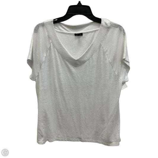 Top Short Sleeve By Talbots In White, Size: Xl