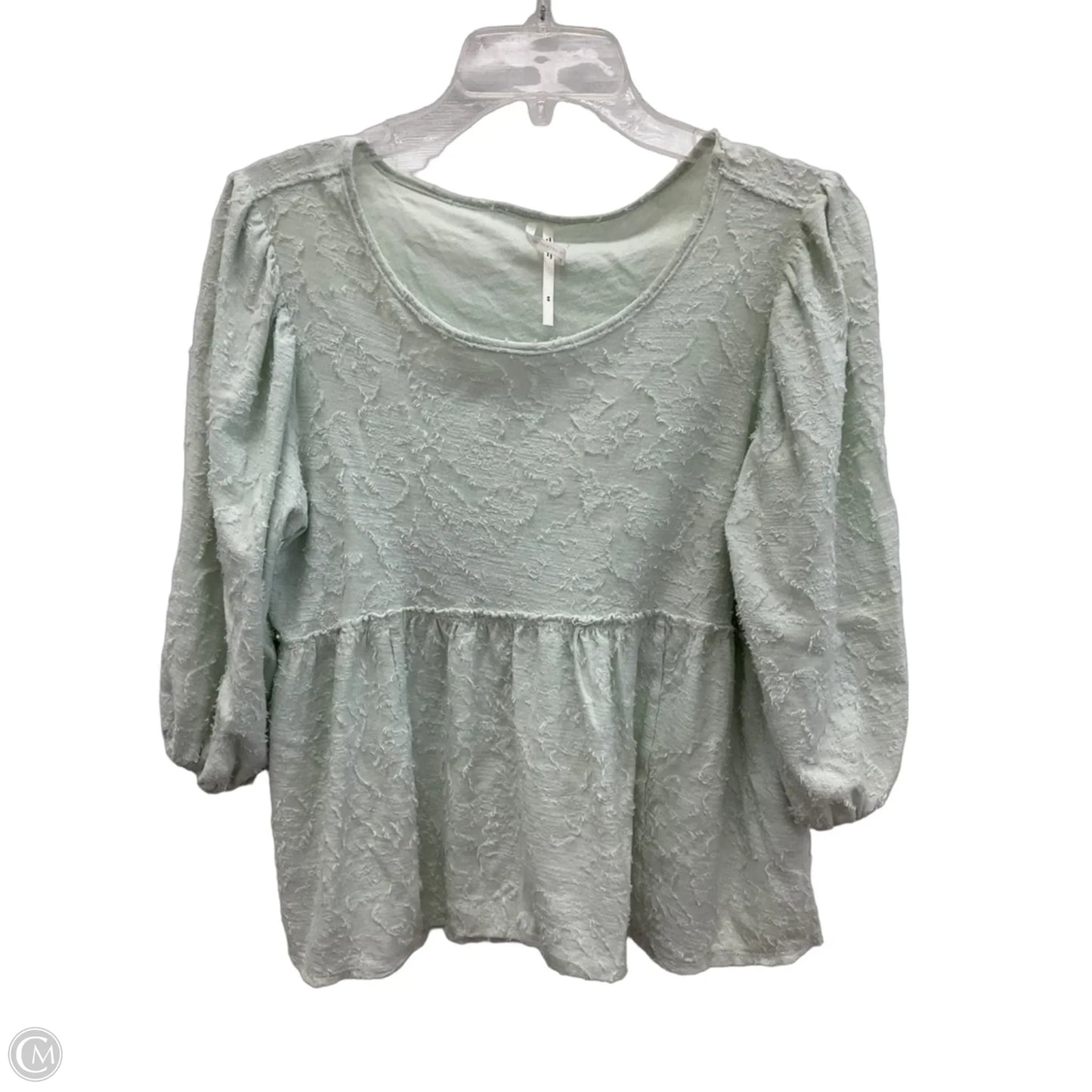 Top 3/4 Sleeve By Anthropologie In Teal, Size: Xs