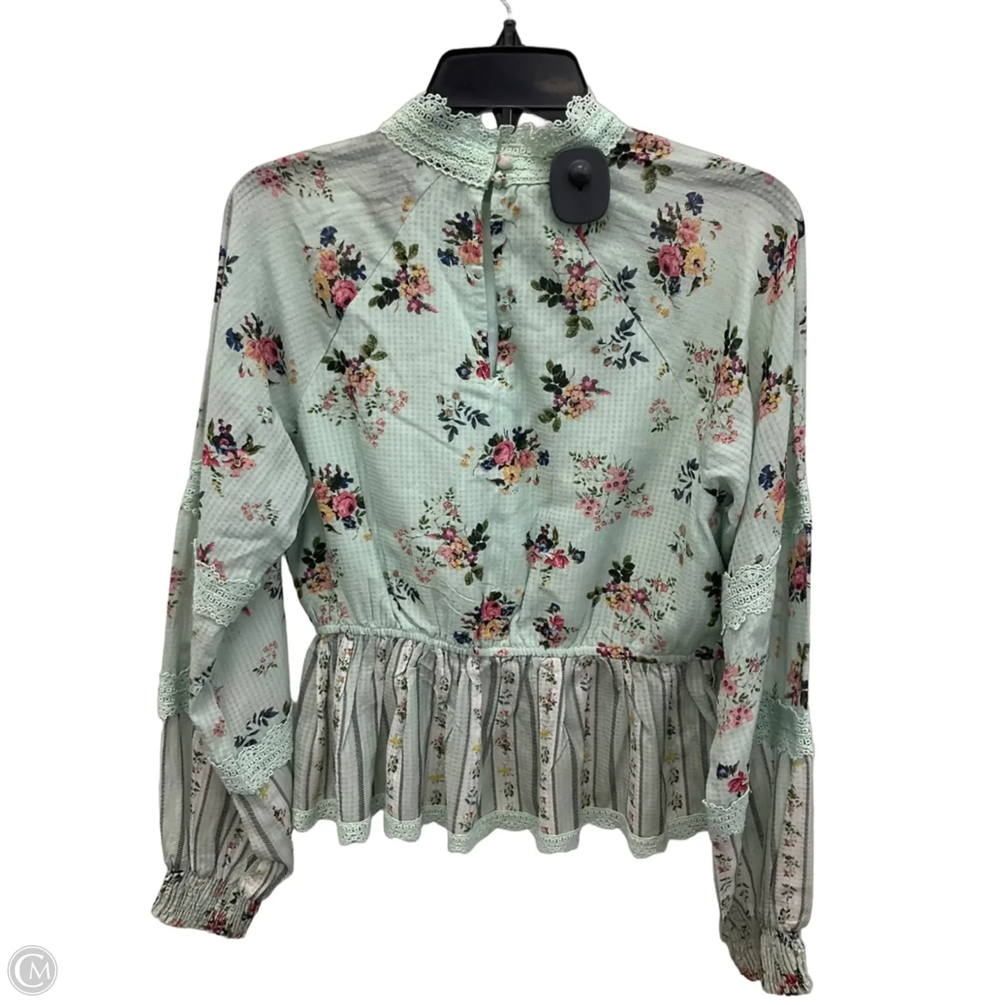 Top Long Sleeve By Cma In Teal, Size: S