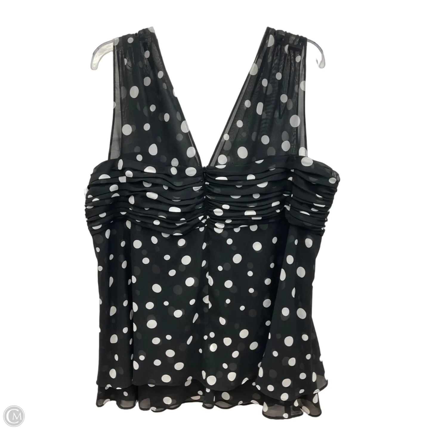 Top Sleeveless By R And M Richards In Polkadot Pattern, Size: 3x