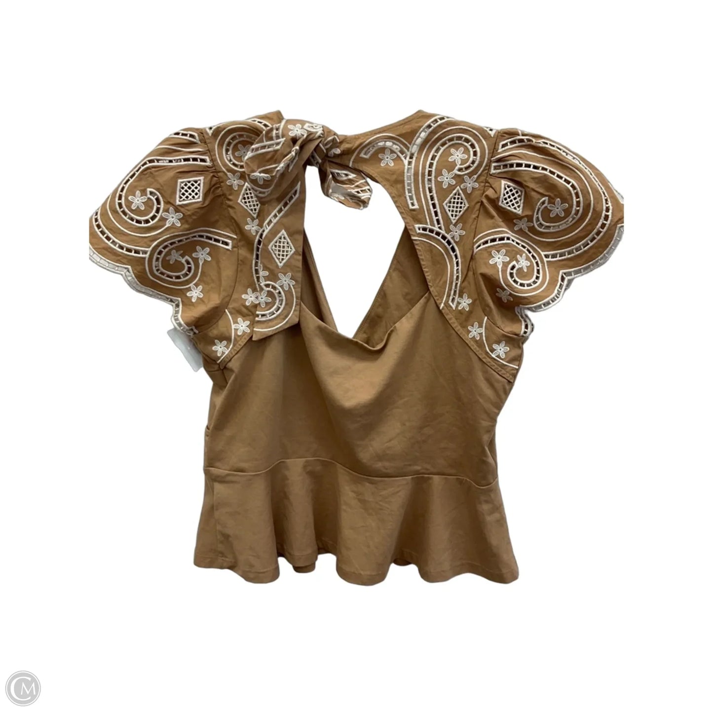 Top Short Sleeve By Express In Brown, Size: L