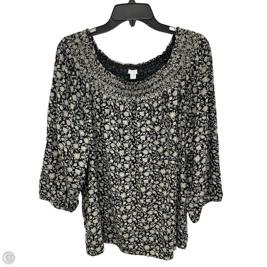 Top 3/4 Sleeve By J. Jill In Multi-colored, Size: 2x