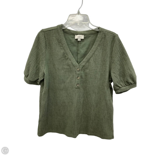 Top Short Sleeve By Loft In Green, Size: L