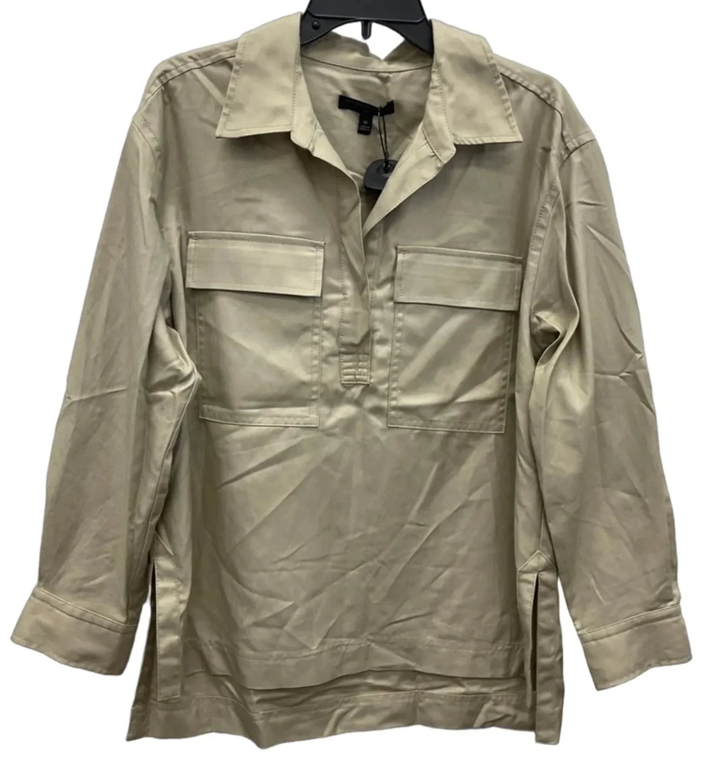 Top Long Sleeve By Banana Republic In Tan, Size: M