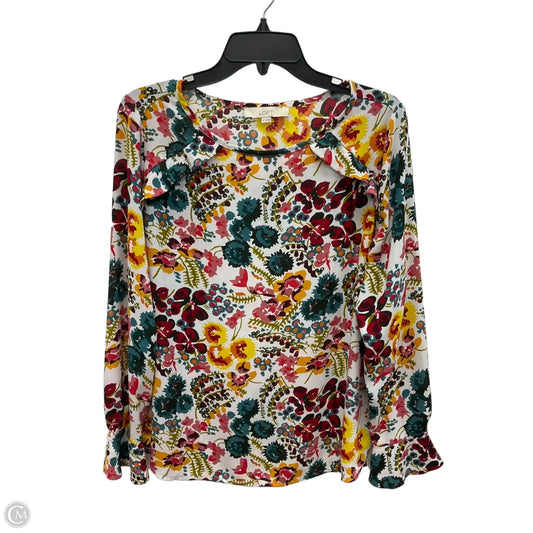 Top Long Sleeve By Loft In Multi-colored, Size: L