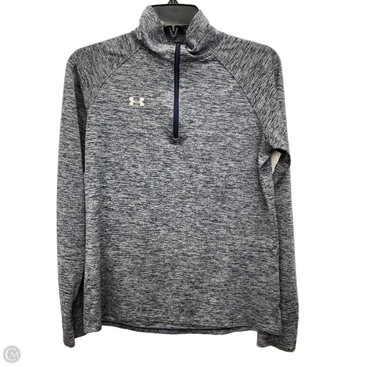 Athletic Top Long Sleeve Collar By Under Armour In Blue, Size: S