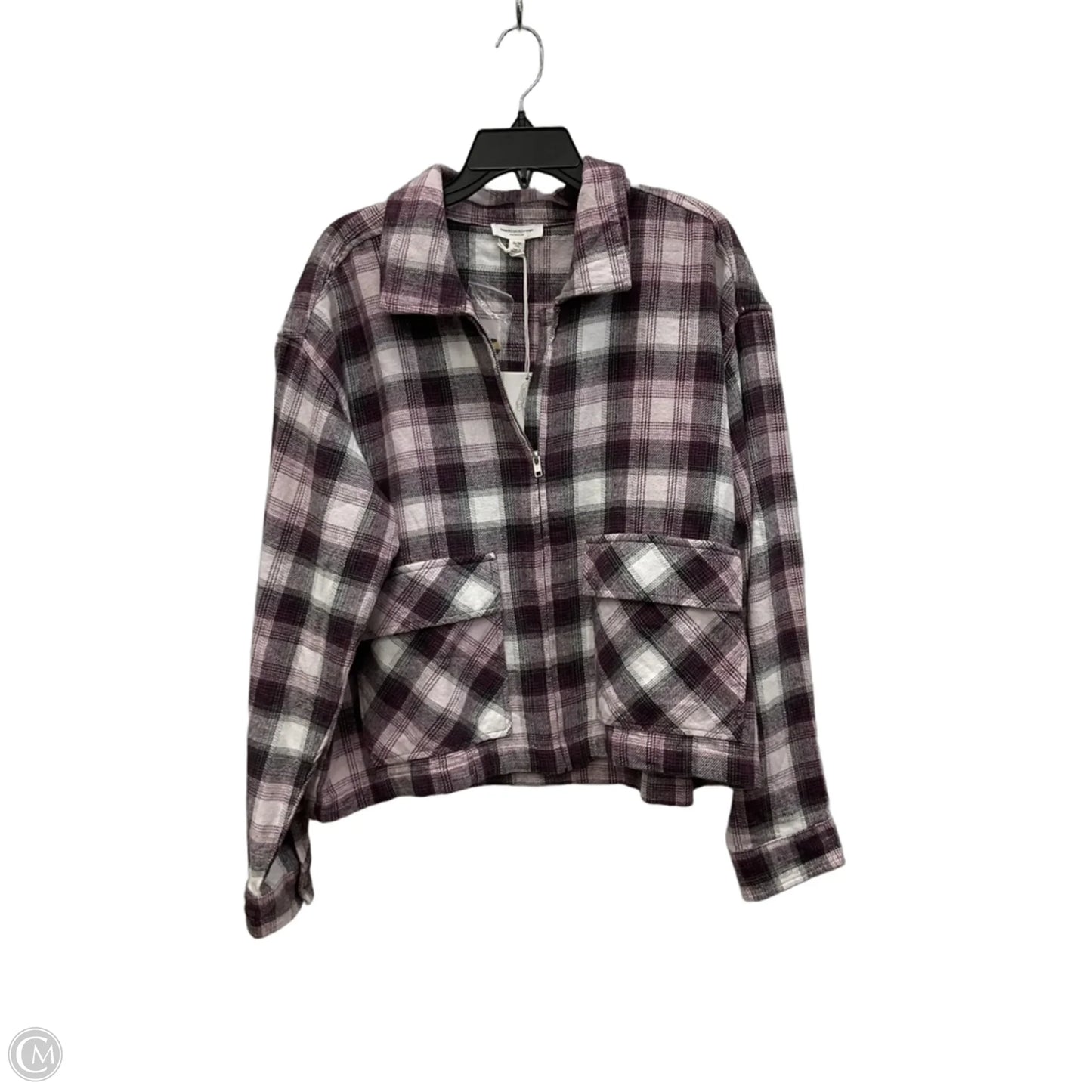 Jacket Shirt By Beachlunchlounge In Plaid Pattern, Size: Xl