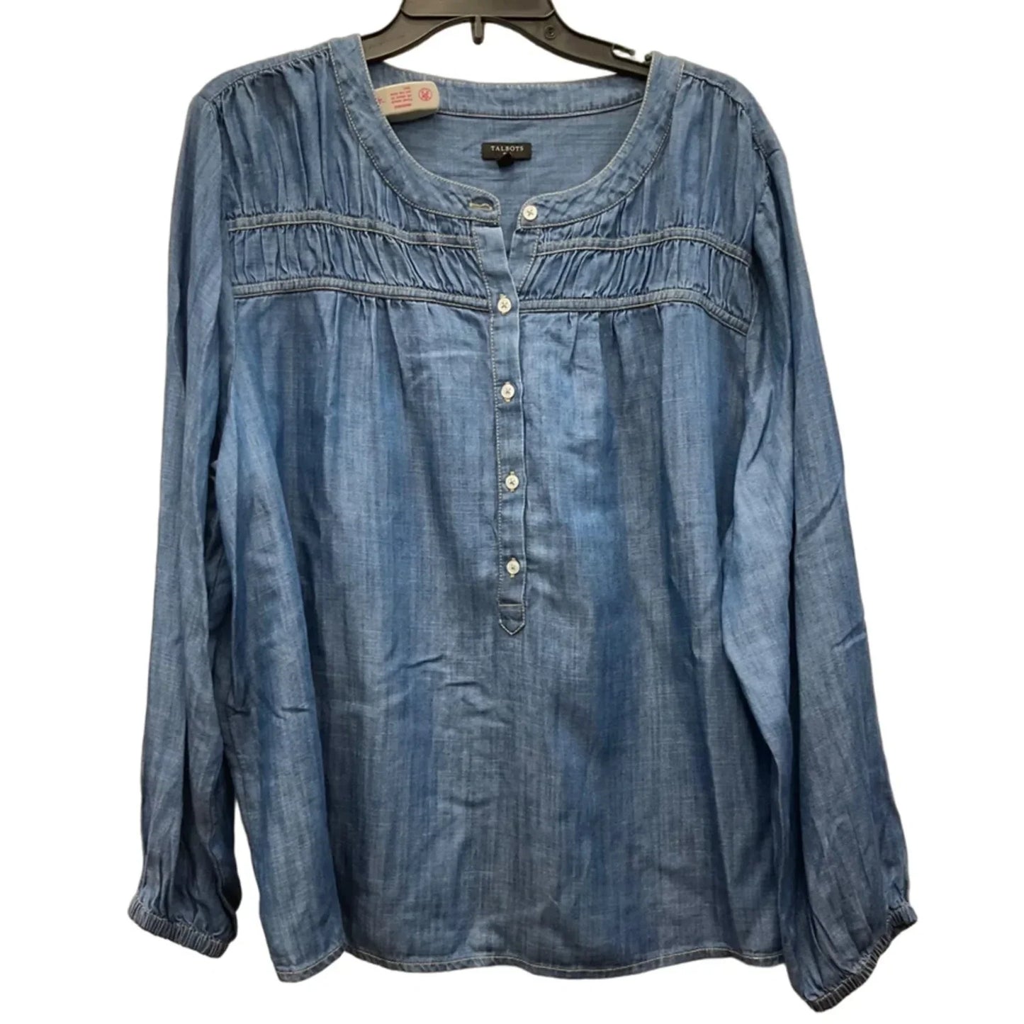 Top Long Sleeve By Talbots In Blue, Size: 2x