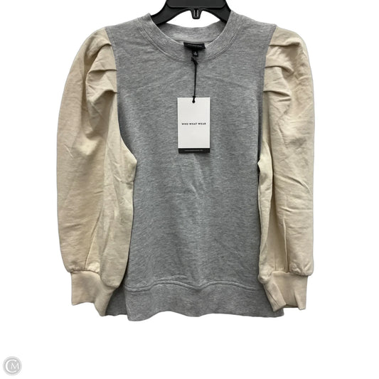 Top Long Sleeve By Who What Wear In Grey, Size: S