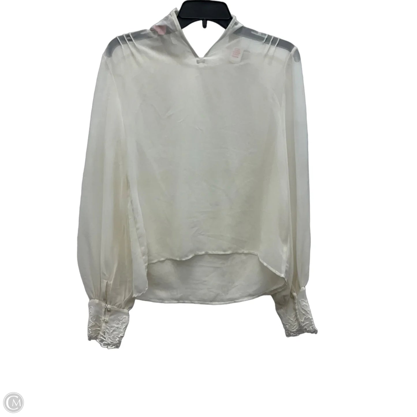 Top Long Sleeve By Topshop In White, Size: M