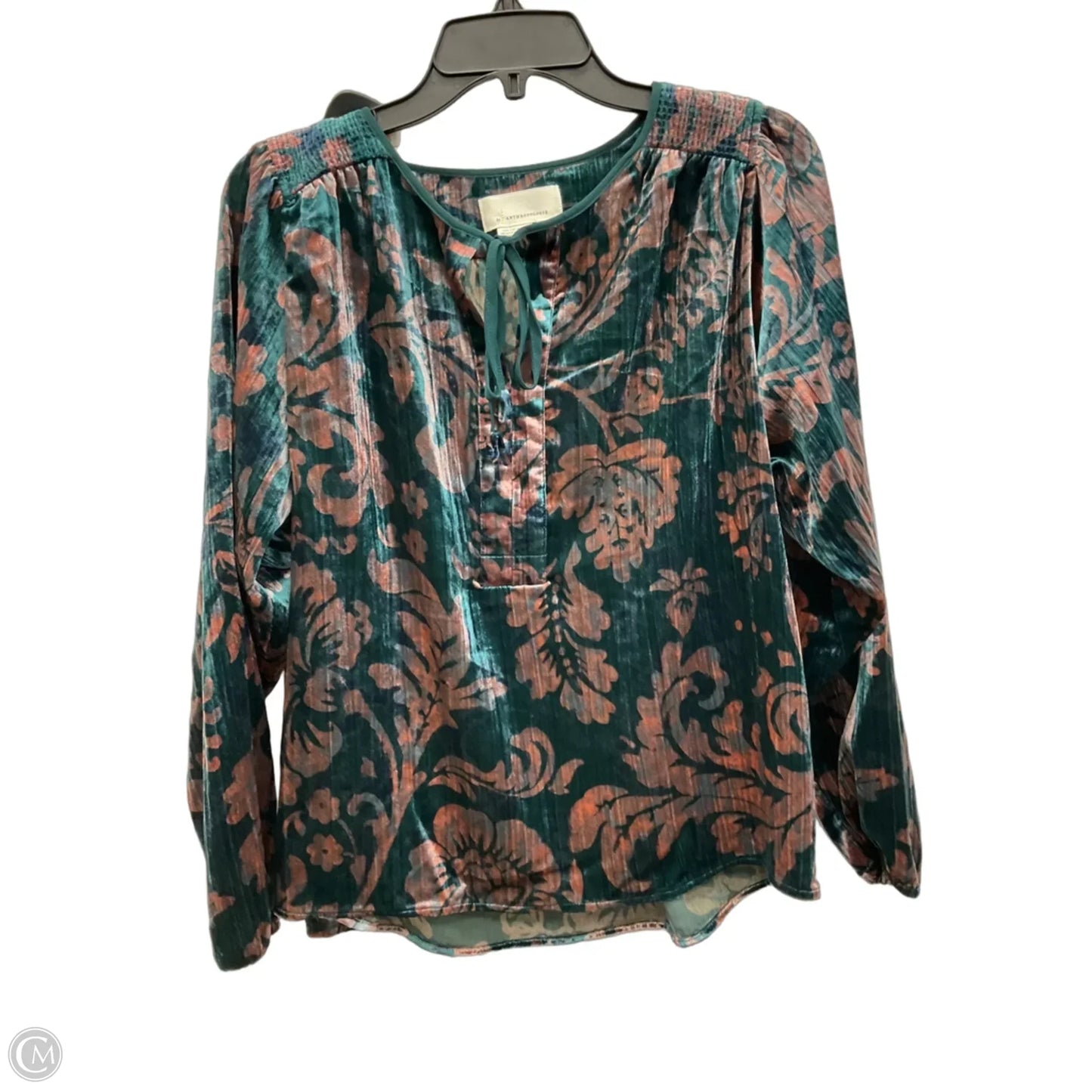 Top Long Sleeve By Anthropologie In Green, Size: Xs