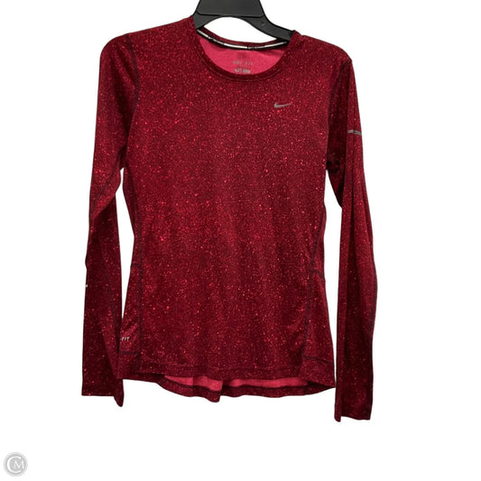 Athletic Top Long Sleeve Crewneck By Nike In Red, Size: M