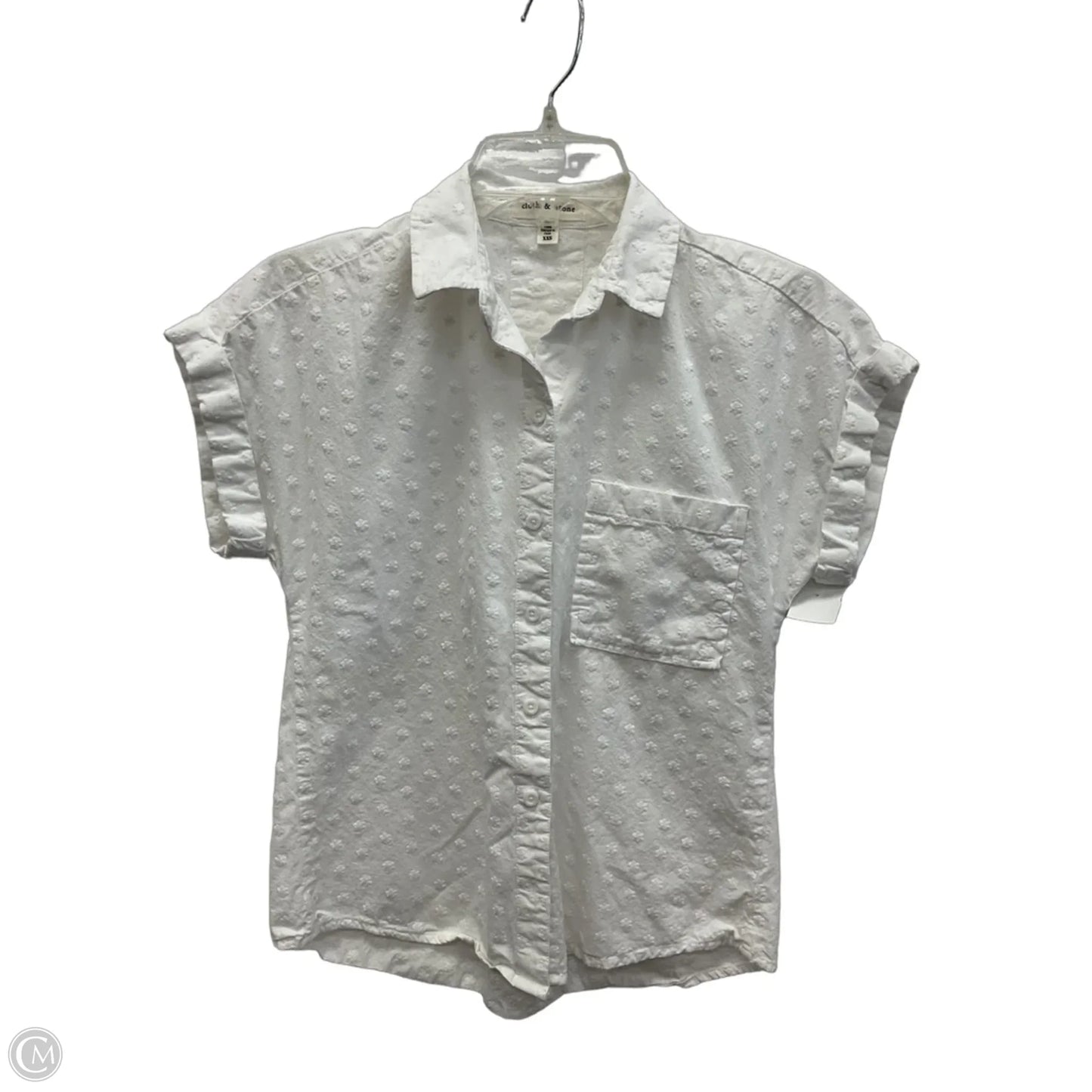 Top Short Sleeve By Cloth & Stone In White, Size: Xxs