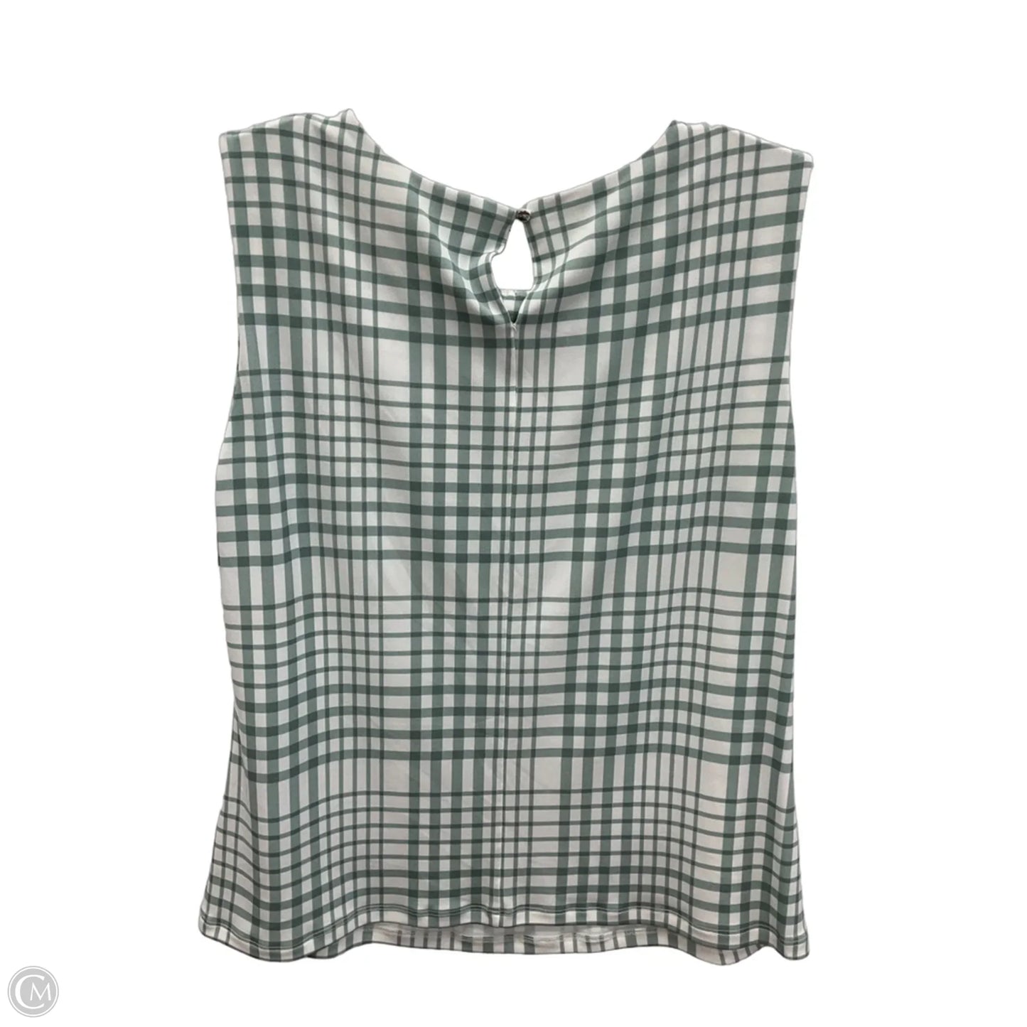 Top Sleeveless By Calvin Klein In Plaid Pattern, Size: L