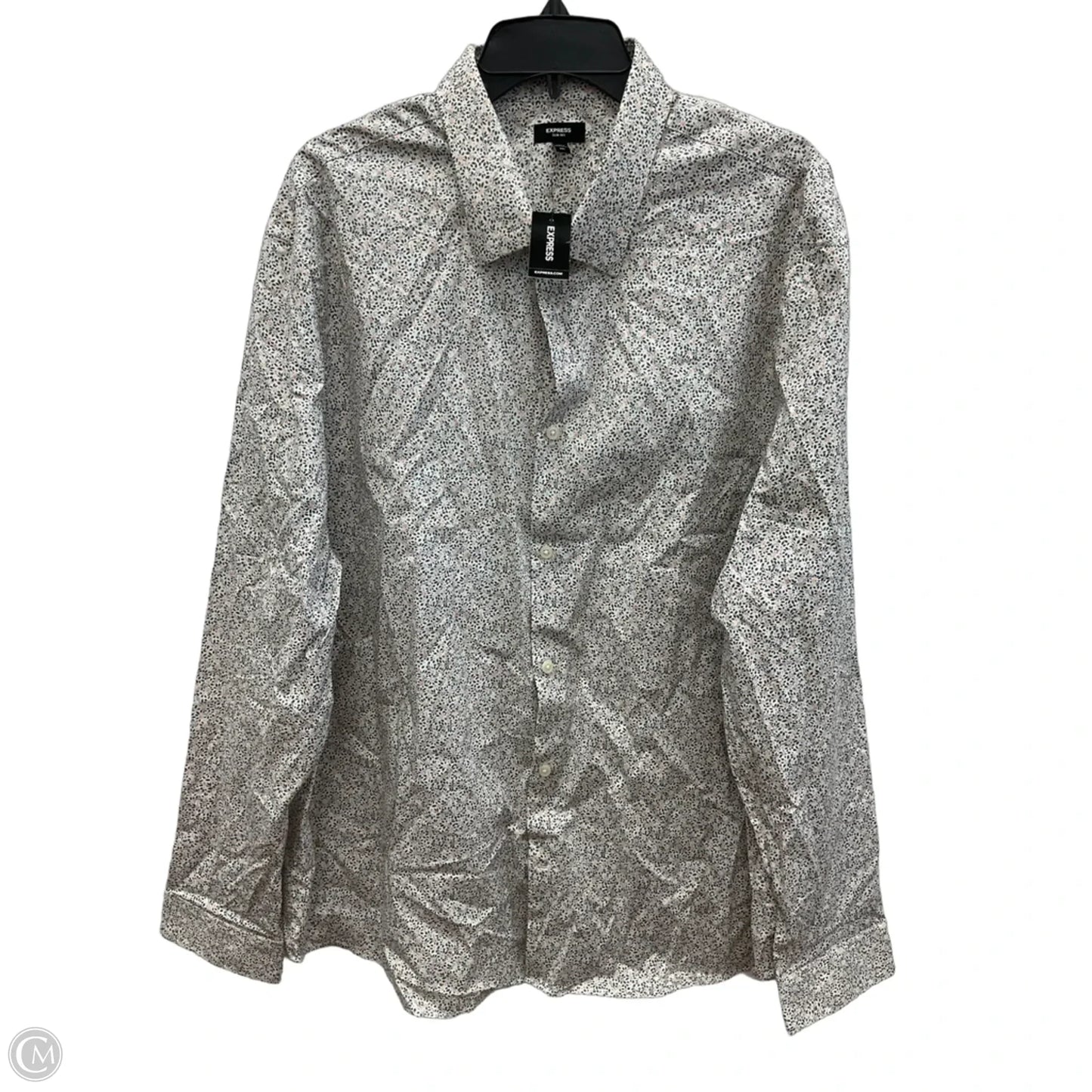 Blouse Long Sleeve By Express In Floral Print, Size: Xxl