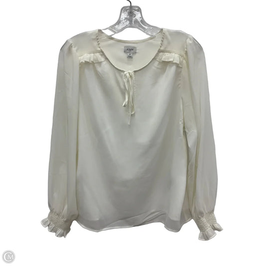 Top Long Sleeve By J. Crew In Cream, Size: S