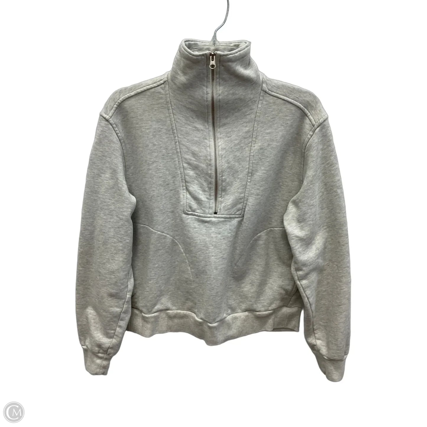 Athletic Top Long Sleeve Collar By Everlane In Grey, Size: S