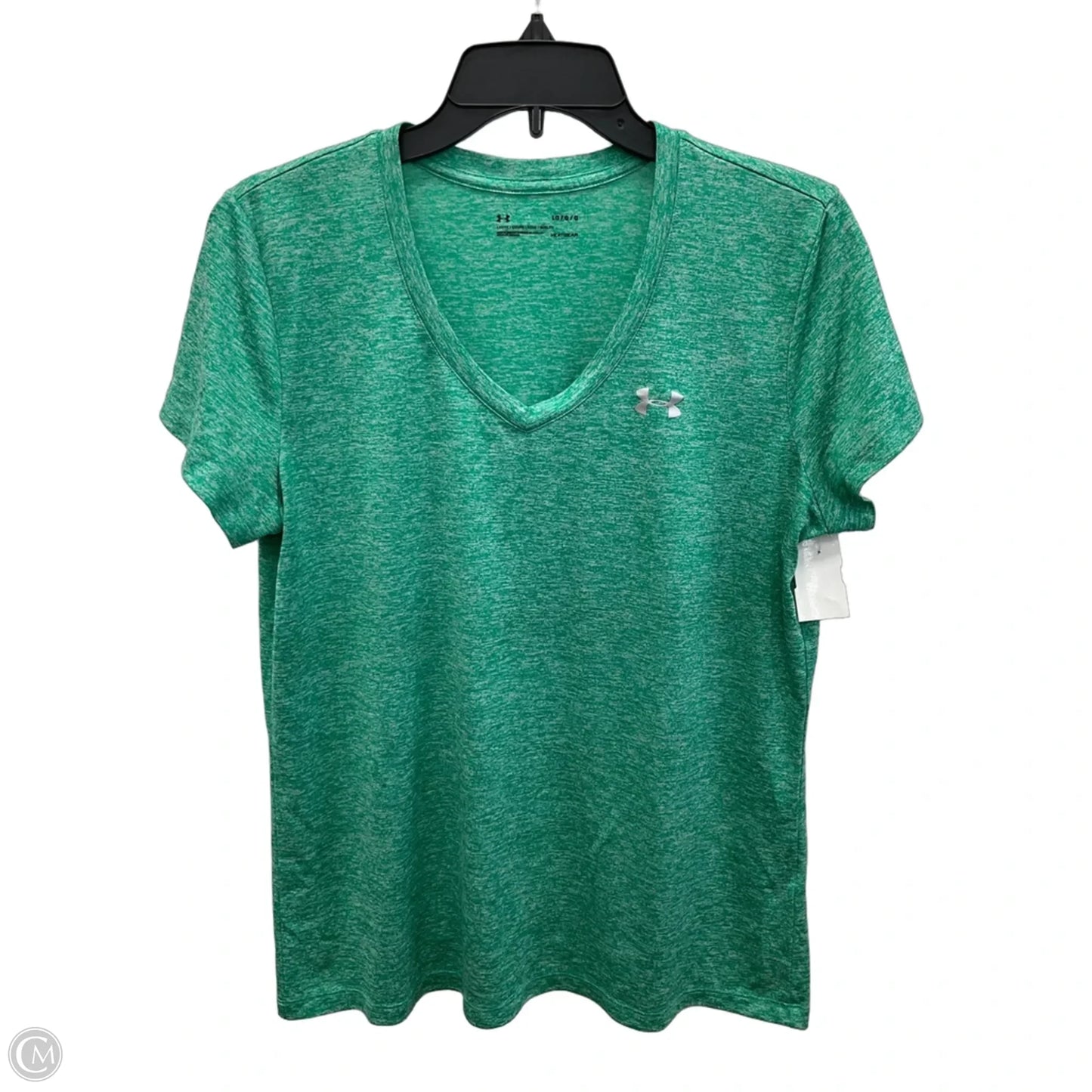 Athletic Top Short Sleeve By Under Armour In Green, Size: L