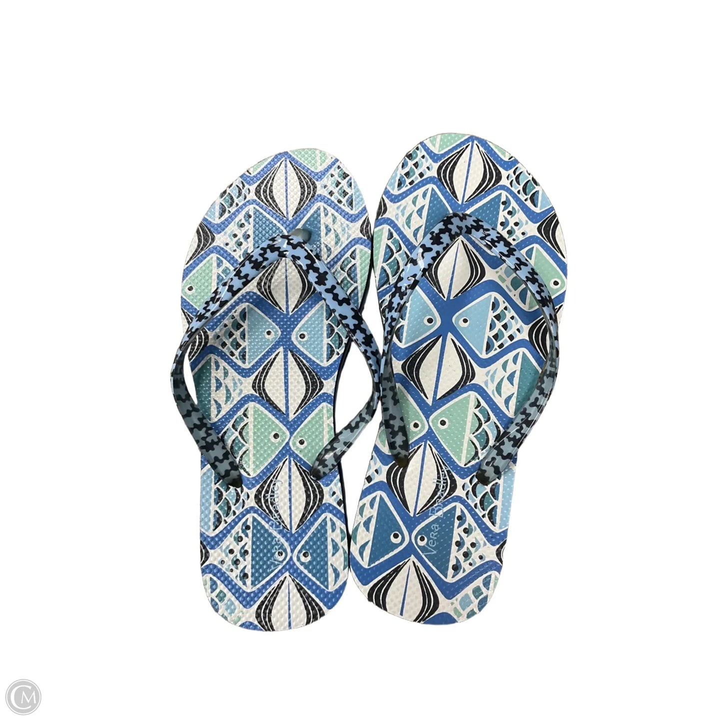 Sandals Flip Flops By Vera Bradley In Blue & White, Size: 6