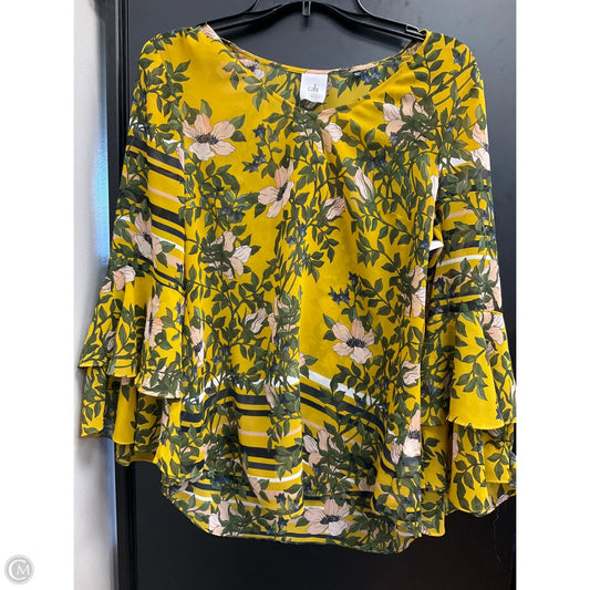 Top 3/4 Sleeve By Cabi In Floral Print, Size: S